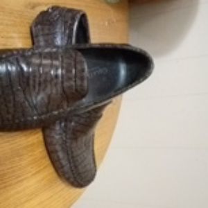 Cole Haan Men Brown Crocodile Driver Leather Loafe